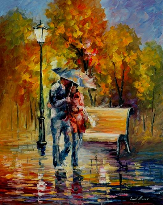 Tranh Sơn Dầu Dưới Trời Mưa